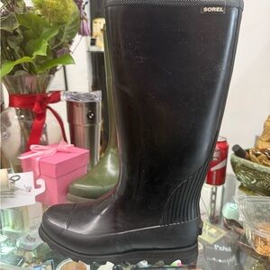 Sorel Black Women's Tall Waterproof Rain Boots